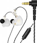 FEDAI DX2 In-Ear Monitor k&otilde;rvaklapid, Superior Sound Wired k&otilde;rvaklapid d&uuml;naamilise topeltjuhiga, professionaalsed heliisolatsiooni k&otilde;rvaklapid lauljatele / trummaritele / muusikutele C-poolse &uuml;hendusega (valge, mikrofoniga)