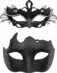 JewelryWe Veneetsia mask paar maskeerimismask Metall mask koos Rhinestone Eye mask kost&uuml;&uuml;m maskid komplekt naiste meeste Halloween karneval pidu Prom