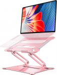 Urmust s&uuml;learvuti stendi hoidja, ergonoomiline reguleeritav Ultrabook Stand Riser Portable koos hiirepadiga, mis &uuml;hildub MacBook Air Pro, Dell, HP, Lenovo kerge alumiiniumiga kuni 15,6 tolli (roosakas kuldne)