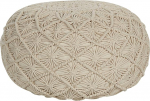 Pouf puuvillane beež punutud makraam &uuml;mmarguse l&auml;bim&otilde;&otilde;duga 50 cm kootud jope Boho Berkane