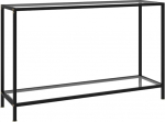 Glas Konsole Tisch - Transparent & Schwarz, 120x35x75 cm, f&uuml;r Wohnzimmer Model322839