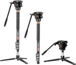Cayer FP34 Monopod with Feet, 71" Aluminum Telescope Camera Monopod with Fluid Head and 3 Leg Tripod Base for Canon Nikon Sony Olympus Panasonic DSLR Camera