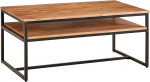 Wohnling kohvilaud 100 x 60 x 45 cm t&auml;ispuidust metallist diivanilaud elutoa laud akaatsia t&uuml;vilaud industriaalne koos hoiuruumiga puidust laud kohvilaud t&auml;ispuidust