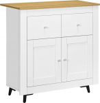 HOMCOM Sideboard Aufbewahrungsschrank, moderner K&uuml;chenschrank mit Doppelt&uuml;ren und Schubladen f&uuml;r Esszimmer, Wohnzimmer und Eingangsbereich, Wei&szlig;
