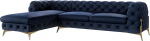 Milton Chesterfield nurgadiivan L-kujuline nurgadiivan Elutoa m&ouml;&ouml;bel Elamusmaastik polsterdatud diivan metalljalgadega 5-kohaline 305 x 200 x 73 cm merev&auml;e sinine vasakpoolne