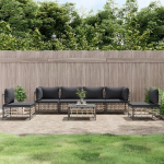 Elutoa m&ouml;&ouml;blikomplektid,diivanikomplektid elutuppa,diivanvoodi,7-TLG. Garten-Lounge-Set mit Kissen Anthrazit Poly Rattanmodulaarne diivan,modulaarne diivan,&otilde;uem&ouml;&ouml;bel,