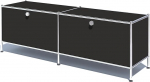 Metallist madallaud 2 klapiga uksega - Matte Black Modern Lowboard koos klappustega - mitmek&uuml;lgne hoiulahendus koju, kontorisse, k&ouml;&ouml;ki ja magamistuppa - vastupidav ja stiilne