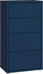 Forte Alice Springs Kommode 50 60, modern-minimalistisch, 4 Schubladen, Wohn-/Schlafzimmer, Holzwerkstoff, Nachtblau, 54,8 cm breit x 99,1 cm hoch x 34,9 cm tief