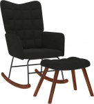 vidaXL kiiktool koos tugitooliga, must samet, tool, lounge iste, kiiktool, elutoa tool, l&otilde;&otilde;gastav tool, kiiktool, lamamistool, lamamistool