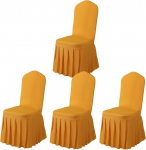 Qubjus toolikatted koos seelikuga Parsons Chair Slipcover Stretch Spandex s&ouml;&ouml;gitoa toolikatted komplekt 6 pulmatseremoonia jaoks Home Hotel (oranž, 6 t&uuml;kki)