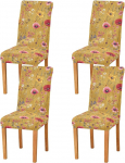 Stuhlhussen f&uuml;r Esszimmer, 4er-Set, bunte botanische Blumen, dekorativer Parson-Stuhlschonbezug, abnehmbare Stuhlhussen f&uuml;r Zeremonie, Bankett, Hotel