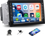CAMECHO 4+64G Android 15 navigatsiooniga autoraadio VW Golf 4 MK4 Passat B5 Sharan Skoda Polo Jetta Peugeot 307, 7-tolline traadita Carplay Android auto Bluetooth raadio koos FM RDS GPS WiFi + tagurduskaamera