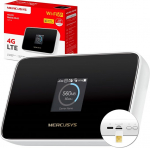 Mercusys MT115 mobiilne WiFi-ruuter, kaasaskantav WiFi-&uuml;hendus SIM-kaardiga ilma lepinguta, 4G LTE 150 Mbit/s, Wi-Fi 6 AX300, kuni 10 seadet, 2400 mAh aku, kuni 10 tundi t&ouml;&ouml;aega