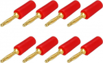 hankekaart Bananenstecker, 2 mm, 10 A, 6 mm Au&szlig;endurchmesser, 26,5 mm L&auml;nge, Lautsprecherkabelstecker, Bananen-Klinkenstecker f&uuml;r Lautsprecherkabel, Audiokabel, Rot, 8 St&uuml;ck