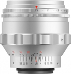 TTartisan 75 mm F1.5 Full Format Swirling Bokeh Lens, Compatible with M42 Mount Cameras (Silver)