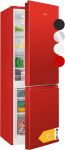 Bomann&reg; Fridge-Freezer KG 320.2, 143 cm High, Fridge-Freezer with 175 Litre Capacity, 3 Shelves and 3 Drawers, Door Stop Replaceable, Quiet Fridge-Freezer 39 dB, Red