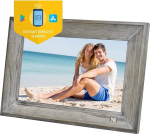 Kodak WLAN digitaalne pildiraam 10,1-tolline puidust elektrooniline pildiraam 32 GB m&auml;luga, HD IPS puuteekraan, fotode jagamine rakenduse kaudu, automaatne p&ouml;&ouml;ramine