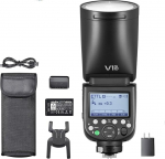 Godox V1 PRO C Camera Speedlite 2.4G Wireless + 1/8000s HSS + 1.3s Recycle Time + M/TTL v&auml;lklambi režiim + eemaldatav sub Flash Speedlite &uuml;hildub Canon EOS kaameratega