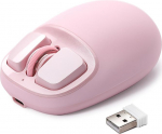 YUNZII C1 Silikoonist traadita hiir, Tri-Mode 2.4GHz/USB-C/Bluetooth hiir, 4800 DPI optiline j&auml;lgimine, 6 reguleerimisastet, kohandatav hiir s&uuml;learvutile/PC/Mac/iPadile (roosa)