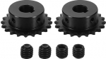 hankimise kaart 2 t&uuml;kki #25 ketirulli ketiratta, 12mm puur, 1/4" samm, 20 hammast, C45 s&uuml;sinikterasest, ANSI #25 ketirulli ketiratta v&otilde;tmeava 5x2.3mm koos reguleerimiskruvidega ISO 04C ketile