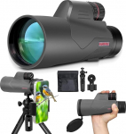 Monocular 15 x 56 Telescope for Bird Watching Hiking Camping Wildlife Watching Adjustable Eyecup (15 x 56)