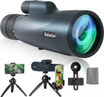 10-30 x 50 Zoom Monocular Telescope with Tripod Carry Bag Hand Strap Phone Adapter - BAK4 Prism & FMC Lens - Waterproof for Travel Bird Watching Wildlife Camping Scene (Green)