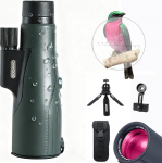 Monokkel 12 x 56ED kaugusm&otilde;&otilde;tja teleskoobiga IPX7 l&auml;mmastikuga t&auml;idetud veekindel, 21 mm okulaar, BAK4 prisma ja FMC objektiiv, &ouml;ine n&auml;gemine uurimiseks, linnuvaatluseks, jahiks, matkamiseks, kontserdiks