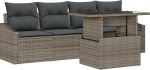 Rantry 5-teiliges Garten Sofa Set mit Kissen Grau Poly Rattan Gartenlounge Model3357642