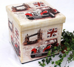 DanDiBo 2219 Kunstnahast Ottomani pouffe hoiukast 40 cm kuubikujulise istme kirstu KOR