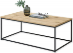 Stella Trading Thor kohvilaud T&auml;ispuidust tammepuust moodne diivanilaud musta metallraamiga 110 x 40 x 60 cm (B x K x S)