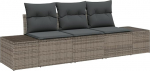 Rantry 3-Teiliges Garten Sofa Set mit Kissen Grau Poly Rattan Gartenlounge Model3346919
