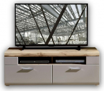 Stella Trading Fun Plus 2 TV Boards in Basalt with Beautiful Oak Decor Top - High-Quality Low-Board for Your Living Room - 140 x 51 x 47 cm (W x H x D)