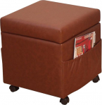 Heinz Hofmann 4447.BR Cube Seat / Artificial Leather / Brown / W 41 x D 41 x H 40 cm