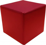 High Quality Seat Cube / Storage Cube with Faux Leather Cover Sturdy Foam Cube with Polystyrene Core and Easy-Care Cover in Large Selection of Colours Made in Germany (Red)