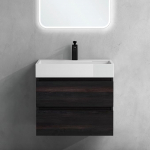 doporro&reg; Verona Vannitoam&ouml;&ouml;blikomplekt Seinale paigaldatav tualettruum 60 x 38 x 56 cm (B x S x K x K) koos valamu / kraanikausi ja LED-vannitoapeegliga tumehall.