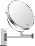 BTremary 22,9 cm Vanity Mirror Wall Mounted 7x suurendusega habemeajamispeegel kahepoolne 360&deg; p&ouml;&ouml;rlev pikendatav vannitoa peegel meestele ja naistele Chrome