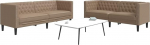 Gecheer 2-osaline Chesterfield diivanikomplekt Cappuccino Faux Leather kaasaegne diivan polsterdatud diivan elutuppa magamistuppa m&auml;ngutuppa 3209279