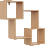 KUBUTKU Dekoratiivne seinariiul 3 riiuliga, 78 x 71 x 18 cm, Skandinaavia modernne disain, elutuppa, k&ouml;&ouml;ki, kontorisse, magamistuppa, vannituppa, rippuv riiul esitlemiseks, raamaturiiul (p&ouml;&ouml;k)