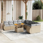 Homgoday Garden Diivan Set 11 t&uuml;kki Beeži Poly Rattan padjad Set Diivan Voodi Elutuba Diivan Set Diivanid Outdoor Garden V&auml;lism&ouml;&ouml;bel