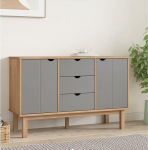 GuyAna OTTA Sideboard pruunist ja hallist puidust s&ouml;&ouml;gilaud buffetkapp 113,5 x 43 x 73 cm massiivne m&auml;nnipuit