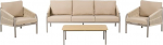 Beliani Murato Lounge Set 4-osaline alumiiniumist beež 3-istmeline diivan 2 tugitooli ja laud