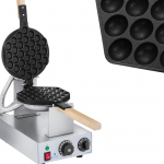 Royal Catering RCWM-1400-B Bubble Waffle Maker (1,415 W, Bubble Pattern, Stainless Steel/Aluminium)