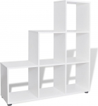 Festnight trepikodade riiulid Ruumijaotur Raamaturiiul 6-kohaline riiul 104 x 29 x 107 cm Valge