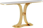 Generisch Industrieller Konsolentisch, moderner schmaler Flurtisch mit Metallrahmen, stilvoller Eingangstisch f&uuml;r Wohnzimmer, Foyer, Schlafzimmer - Wei&szlig; (47,5 x 12 Zoll)