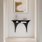 Moderner Konsolentisch im Landhausstil, 2-st&ouml;ckiges Lagerregal f&uuml;r den Eingangsbereich, zeitgen&ouml;ssischer Akzenttisch f&uuml;r Wohnzimmer, Flur, Foyer, Beige (120 cm)