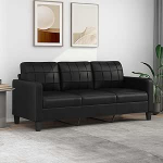 Tidyard 3-Sitzer-Sofa Schwarz 180 cm Kunstleder, Sitzbank Polstersofa Loungesofa f&uuml;r Wohnzimmer Eingangsbereich B&uuml;ro359122