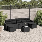 Garten-Sofagarnitur Schwarz PE-Rattan Ecksofa mit Armlehne 65,5x62x69 cm f&uuml;r Terrasse und Innenhof Model3219335