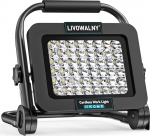 LIVOWALNY LED ehitusvalgustus, mis &uuml;hildub Makita 18 V, 40 W 4000 LM kaasaskantav juhtmevaba LED-valgusti 2 heledusrežiimiga garaaži, telkimise ja ehitusplatsi jaoks (ilma akuta)