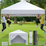 Gazebo 3 x 3 m Pop-Up kokkupandav Gazebo Veekindel p&auml;ikesekaitse aed Gazebo Aiatelk peotelk Peotelk Kiire kokkupanek ja lahtiv&otilde;tmine Stabiilne Ideaalne aiapidude ja &uuml;rituste jaoks, valge