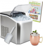 Nutrilovers Nutri-Ice Maker Ice Cube Maker Stainless Steel Ice Cube Maker 2 Sizes (S/L) Ice Cube Maker with Moscow Mule Cup and Recipe Book